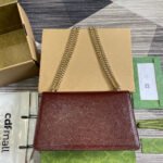 DYONYSUS SMALL SHOULDER BAG 28 IN WINE RED LACQUER EMBOSSED CALFSKIN SILVER HARDWARE - Image 7