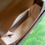 HORSEBIT 1955 MINI TOP HANDLE BAG 18 IN BEIGE CANVAS AND BROWN CALFSKIN GOLD HARDWARE - Image 14
