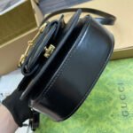 HORSEBIT 1955 MINI TOP HANDLE BAG 18 IN BLACK CALFSKIN GOLD HARDWARE - Image 11