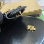 HORSEBIT 1955 MINI TOP HANDLE BAG 18 IN BLACK CALFSKIN GOLD HARDWARE - Image 14