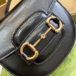HORSEBIT 1955 MINI TOP HANDLE BAG 18 IN BLACK CALFSKIN GOLD HARDWARE - Image 7