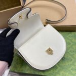 HORSEBIT 1955 MINI TOP HANDLE BAG 18 IN WHITE CALFSKIN GOLD HARDWARE - Image 5