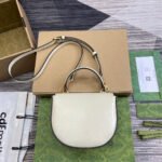 HORSEBIT 1955 MINI TOP HANDLE BAG 18 IN WHITE CALFSKIN GOLD HARDWARE - Image 2