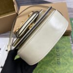 HORSEBIT 1955 MINI TOP HANDLE BAG 18 IN WHITE CALFSKIN GOLD HARDWARE - Image 17