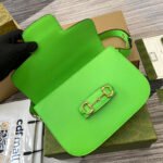 HORSEBIT 1955 SHOULDER BAG 25 IN THYME GREEN LAMBSKIN GOLD HARDWARE - Image 14