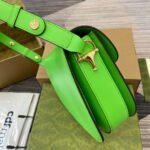 HORSEBIT 1955 SHOULDER BAG 25 IN THYME GREEN LAMBSKIN GOLD HARDWARE - Image 9