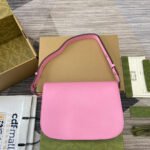 HORSEBIT 1955 SHOULDER BAG 25 IN PINK LAMBSKIN GOLD HARDWARE - Image 12