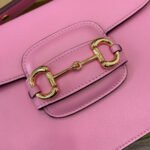 HORSEBIT 1955 SHOULDER BAG 25 IN PINK LAMBSKIN GOLD HARDWARE - Image 6