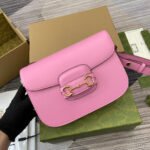 HORSEBIT 1955 SHOULDER BAG 25 IN PINK LAMBSKIN GOLD HARDWARE - Image 16