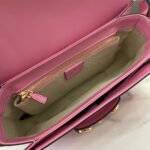 HORSEBIT 1955 SHOULDER BAG 25 IN PINK LAMBSKIN GOLD HARDWARE - Image 2