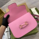 HORSEBIT 1955 SHOULDER BAG 25 IN PINK LAMBSKIN GOLD HARDWARE - Image 8