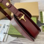 HORSEBIT 1955 SHOULDER BAG 25 IN WINE RED LAMBSKIN GOLD HARDWARE - Image 3