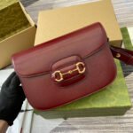 HORSEBIT 1955 SHOULDER BAG 25 IN WINE RED LAMBSKIN GOLD HARDWARE - Image 6