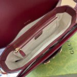 HORSEBIT 1955 SHOULDER BAG 25 IN WINE RED LAMBSKIN GOLD HARDWARE - Image 11