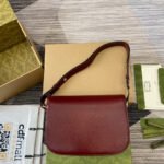 HORSEBIT 1955 SHOULDER BAG 25 IN WINE RED LAMBSKIN GOLD HARDWARE - Image 16