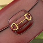 HORSEBIT 1955 SHOULDER BAG 25 IN WINE RED LAMBSKIN GOLD HARDWARE - Image 18