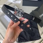 CHANEL 25S BELT 30 MM IN BLACK CALFSKIN 616606 - Image 2
