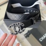 CHANEL 25S BELT 30 MM IN BLACK CALFSKIN 616606 - Image 7