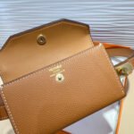 HM KELLY POCKET 18MM BELT CINNAMON BROWN LEATHER GOLD HARDWARE - Image 6