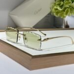 PANTHÈRE RECTANGULAR FRAME SUNGLASSES 563590 IN METAL - Image 10