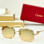 PANTHÈRE RIMLESS RECTANGULAR FRAME SUNGLASSES CT0687S IN METAL - Image 12