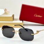 PANTHÈRE RIMLESS RECTANGULAR FRAME SUNGLASSES CT0687S IN METAL - Image 13