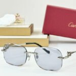 PANTHÈRE RIMLESS RECTANGULAR FRAME SUNGLASSES CT0687S IN METAL - Image 14