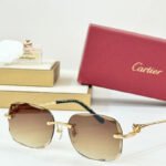 PANTHÈRE RIMLESS RECTANGULAR FRAME SUNGLASSES CT0687S IN METAL - Image 15