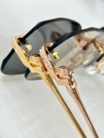 PANTHÈRE RIMLESS RECTANGULAR FRAME SUNGLASSES CT0687S IN METAL - Image 9