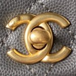 CHANEL 25S COCO HANDLE BAG 23 IN DARK GREY CAVIAR WITH GOLD HARDWARE - Image 12