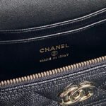 COSMETIC BAG 19 IN BLACK GRAINED CALFSKIN GOLD HARDWARE - Image 8