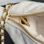 CHANEL 25S HOBO BAG 22 IN WHITE CAVIAR LEATHER - Image 16