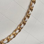 CHANEL 25S TOP HANDLE SHOULDER BAG 37 IN CREAM WHITE CALFSKIN WITH GOLD HARDWARE - Image 15