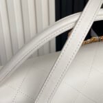 CHANEL 25S TOP HANDLE SHOULDER BAG 37 IN CREAM WHITE CALFSKIN WITH GOLD HARDWARE - Image 17
