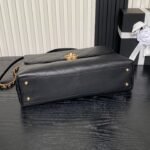 CHANEL 25S TOP HANDLE SHOULDER BAG 37 IN BLACK CALFSKIN WITH GOLD HARDWARE - Image 6