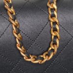 CHANEL 25S TOP HANDLE SHOULDER BAG 37 IN BLACK CALFSKIN WITH GOLD HARDWARE - Image 12