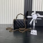 CHANEL 25S VANITY CASE BAG 19 IN BLACK CALFSKIN GOLD HARDWARE - Image 2