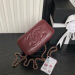 CHANEL 25S VANITY BAG 17 IN DARK RED LAMBSKIN WITH GOLD HARDWARE - Image 3