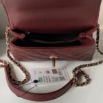 CHANEL 25S COCO HANDLE FLAP BAG 19 IN DARK RED CAVIAR - Image 17