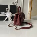CHANEL 25S COCO HANDLE FLAP BAG 19 IN DARK RED CAVIAR - Image 11