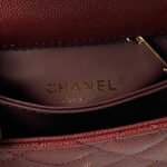 CHANEL 25S COCO HANDLE FLAP BAG 19 IN DARK RED CAVIAR - Image 18