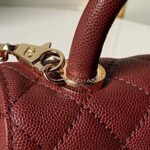 CHANEL 25S COCO HANDLE FLAP BAG 19 IN DARK RED CAVIAR - Image 14