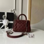 CHANEL 25S COCO HANDLE FLAP BAG 19 IN DARK RED CAVIAR - Image 15