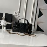 CHANEL 25S BOW BAG 26 IN BLACK LAMBSKIN WITH GOLD HARDWARE - Image 7
