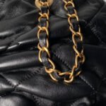 CHANEL 25S BOW BAG 38 IN BLACK LAMBSKIN WITH GOLD HARDWARE - Image 12
