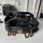 CHANEL 25S BOW BAG 38 IN BLACK LAMBSKIN WITH GOLD HARDWARE - Image 4