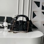 CHANEL 25S BOW BAG 38 IN BLACK LAMBSKIN WITH GOLD HARDWARE - Image 5