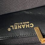 CHANEL 25S BOW BAG 38 IN BLACK LAMBSKIN WITH GOLD HARDWARE - Image 16