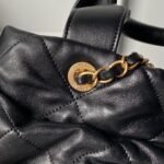 CHANEL 25S BOW BAG 38 IN BLACK LAMBSKIN WITH GOLD HARDWARE - Image 9