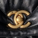 CHANEL 25S FLAP BAG 45 IN BLACK LAMBSKIN WITH GOLD HARDWARE - Image 16